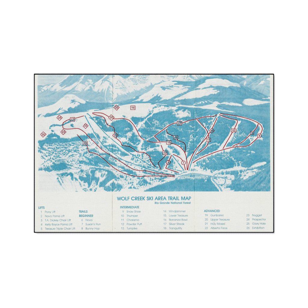 Ski Trail Map Floor Mat  Wolf Creek Heavy-Duty Entry Rug
