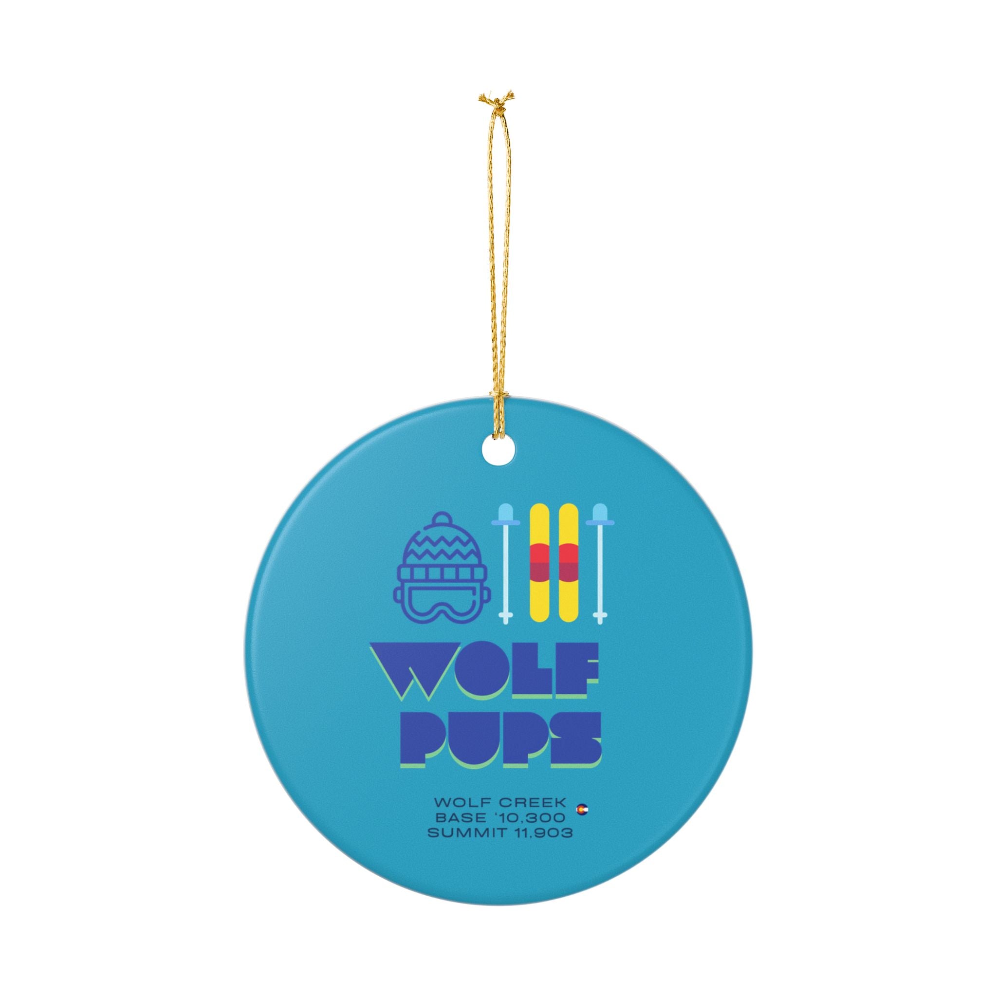 🎄 Wolf Pups Ski Ornament