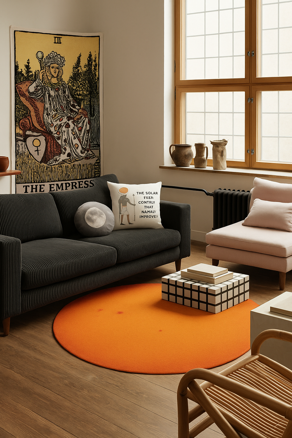 THE INDOOR SUN™ — A Celestial Rug for Those Who Outgrew “Live Laugh Love”