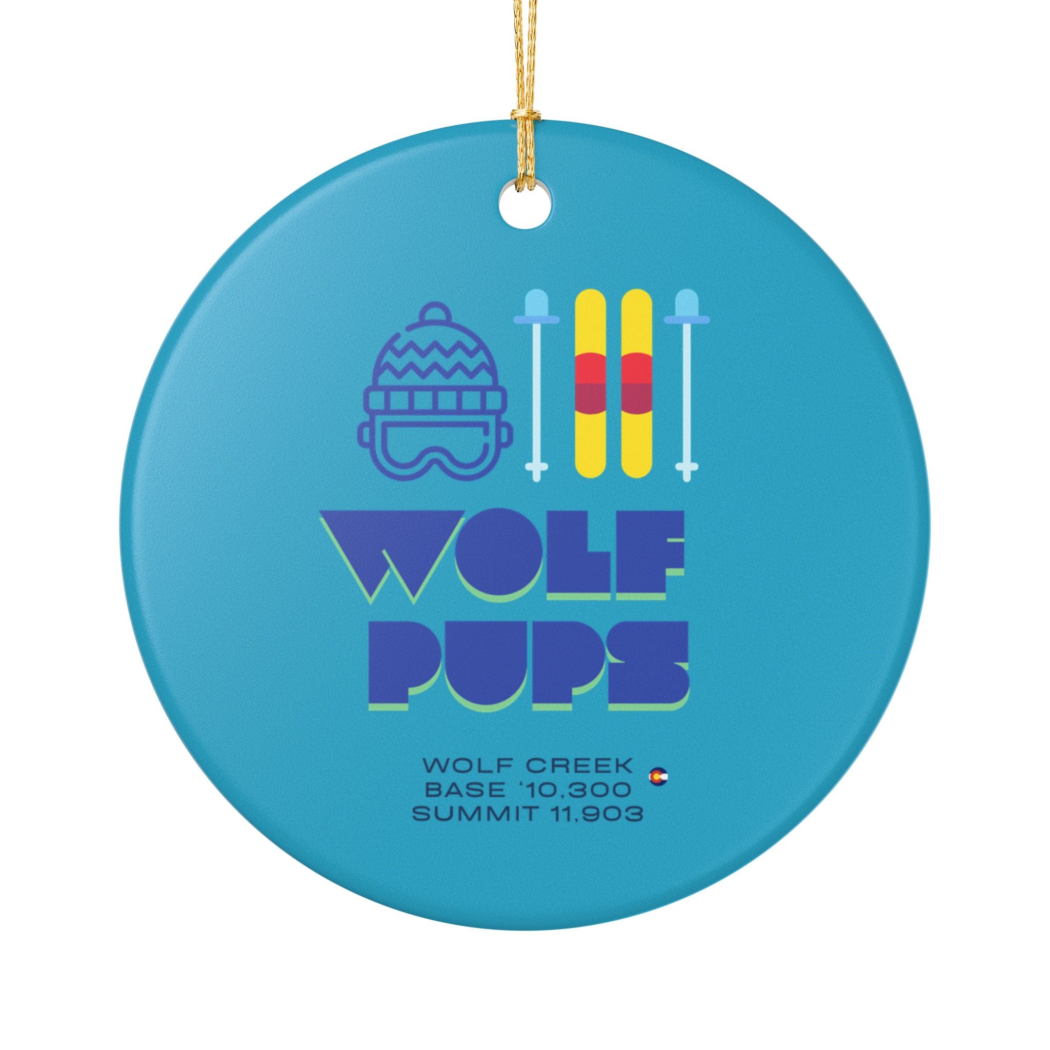 🎄 Wolf Pups Ski Ornament